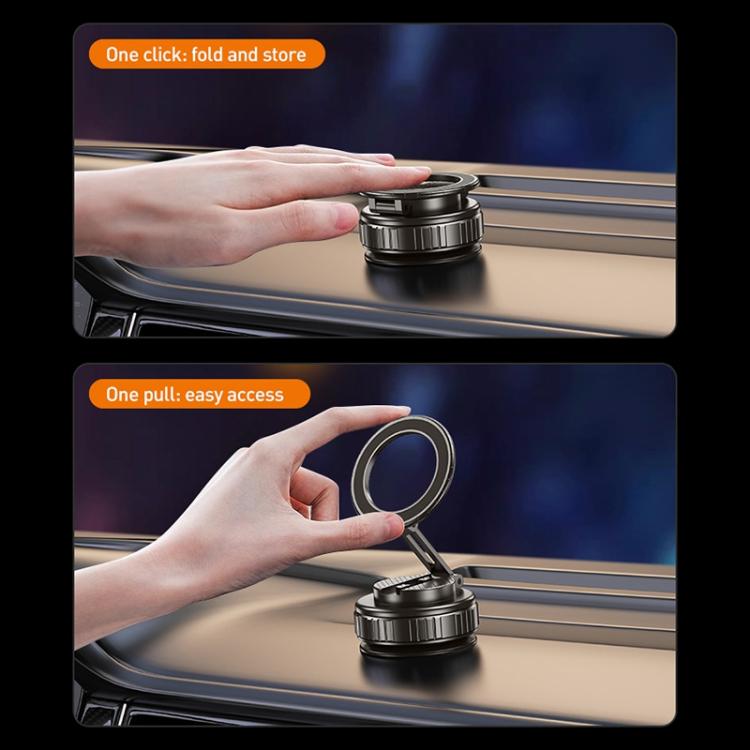 G712 Three-axis Folding Vacuum Adsorption Magnetic Car Phone Holder(Silver) - Universal Car Holders by buy2fix | Online Shopping UK | buy2fix