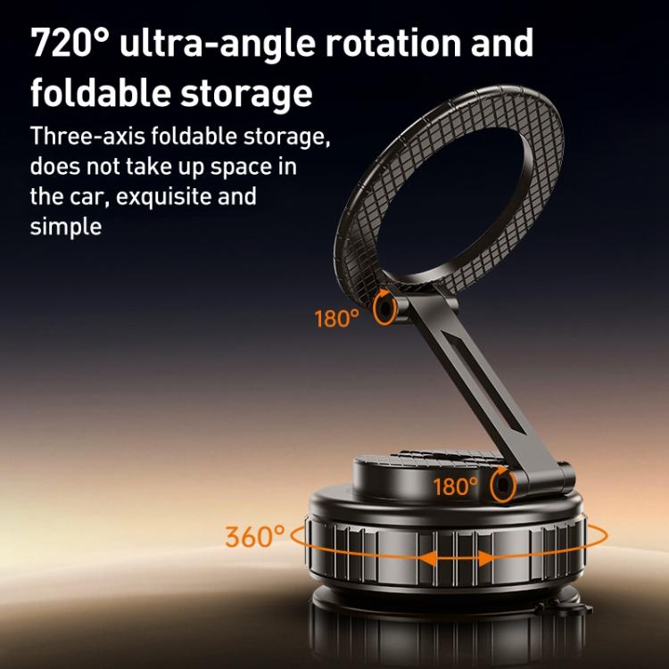 G712 Three-axis Folding Vacuum Adsorption Magnetic Car Phone Holder(Silver) - Universal Car Holders by buy2fix | Online Shopping UK | buy2fix