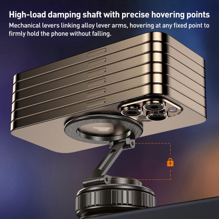 G712 Three-axis Folding Vacuum Adsorption Magnetic Car Phone Holder(Silver) - Universal Car Holders by buy2fix | Online Shopping UK | buy2fix