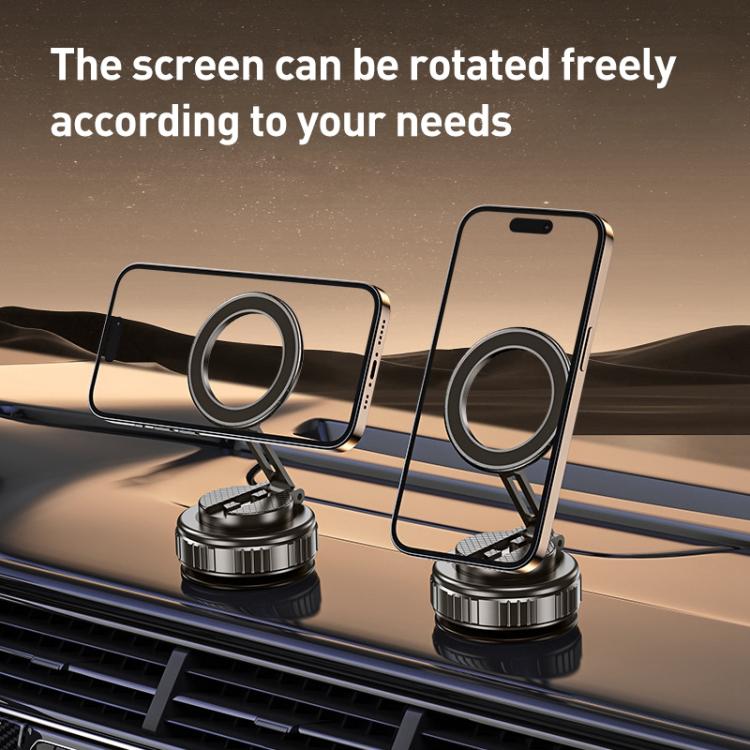 G712 Three-axis Folding Vacuum Adsorption Magnetic Car Phone Holder(Silver) - Universal Car Holders by buy2fix | Online Shopping UK | buy2fix