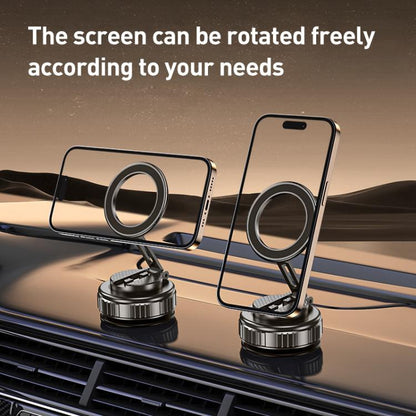 G712 Three-axis Folding Vacuum Adsorption Magnetic Car Phone Holder(Silver) - Universal Car Holders by buy2fix | Online Shopping UK | buy2fix