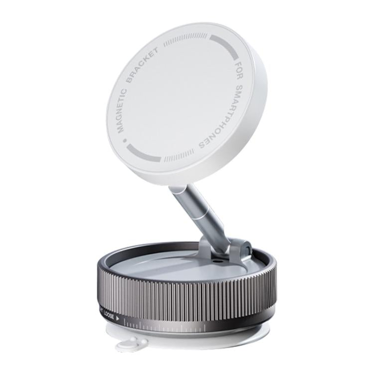 K10A Three-axis Folding Vacuum Adsorption Magnetic Car Phone Holder(White) - Universal Car Holders by buy2fix | Online Shopping UK | buy2fix