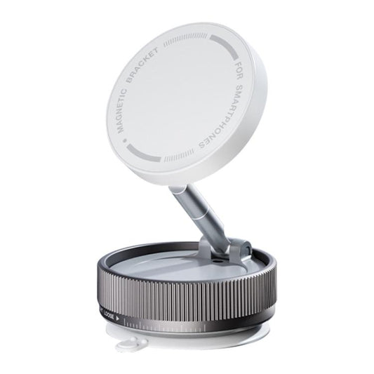 K10A Three-axis Folding Vacuum Adsorption Magnetic Car Phone Holder(White) - Universal Car Holders by buy2fix | Online Shopping UK | buy2fix