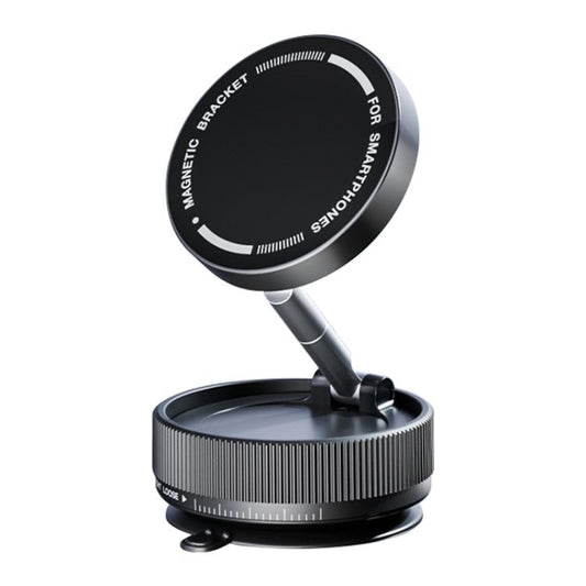 K10A Three-axis Folding Vacuum Adsorption Magnetic Car Phone Holder(Black) - Universal Car Holders by buy2fix | Online Shopping UK | buy2fix