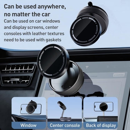 K10A Three-axis Folding Vacuum Adsorption Magnetic Car Phone Holder(White) - Universal Car Holders by buy2fix | Online Shopping UK | buy2fix