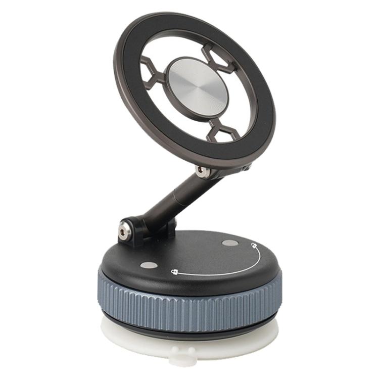 XZK101 Folding Vacuum Adsorption Magnetic Car Phone Holder(Gun Metal) - Universal Car Holders by buy2fix | Online Shopping UK | buy2fix
