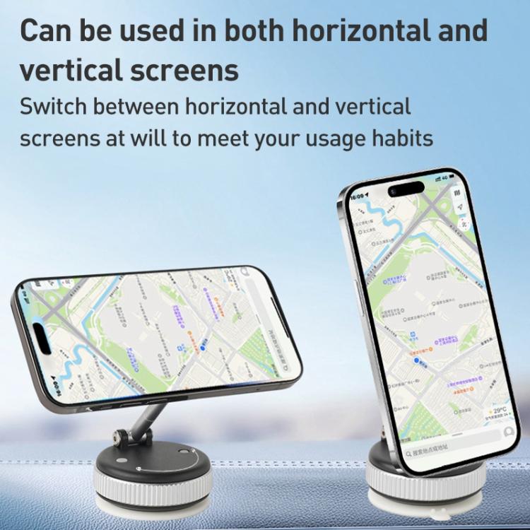 XZK101 Folding Vacuum Adsorption Magnetic Car Phone Holder(Silver) - Universal Car Holders by buy2fix | Online Shopping UK | buy2fix