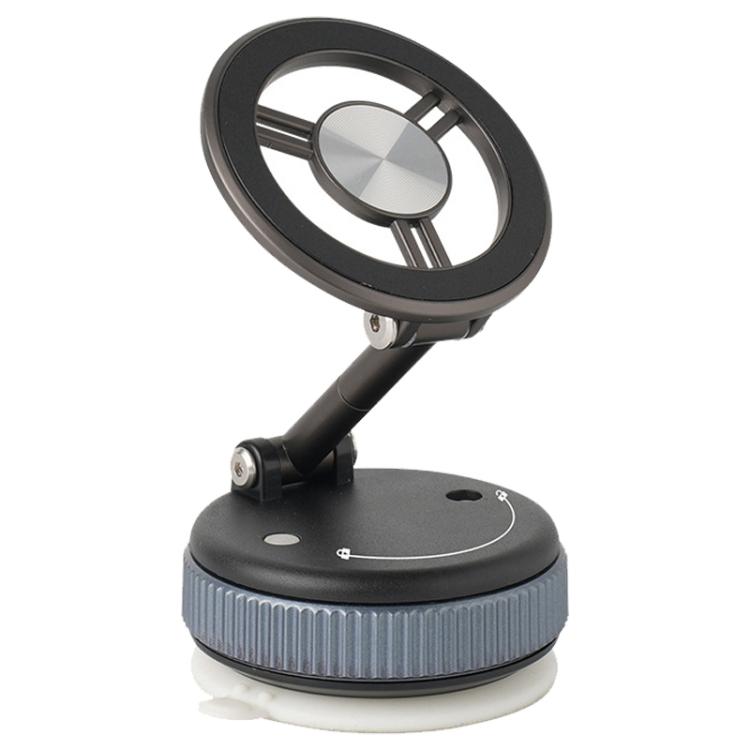 XZK102 Folding Vacuum Adsorption Magnetic Car Phone Holder(Gun Metal) - Universal Car Holders by buy2fix | Online Shopping UK | buy2fix