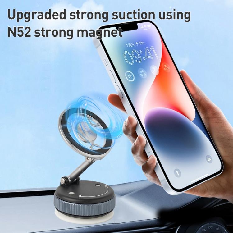XZK102 Folding Vacuum Adsorption Magnetic Car Phone Holder(Silver) - Universal Car Holders by buy2fix | Online Shopping UK | buy2fix