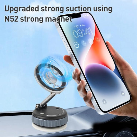 XZK103 Folding Vacuum Adsorption Magnetic Car Phone Holder(Silver) - Universal Car Holders by buy2fix | Online Shopping UK | buy2fix