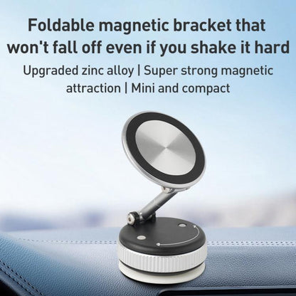 XZK103 Folding Vacuum Adsorption Magnetic Car Phone Holder(Silver) - Universal Car Holders by buy2fix | Online Shopping UK | buy2fix