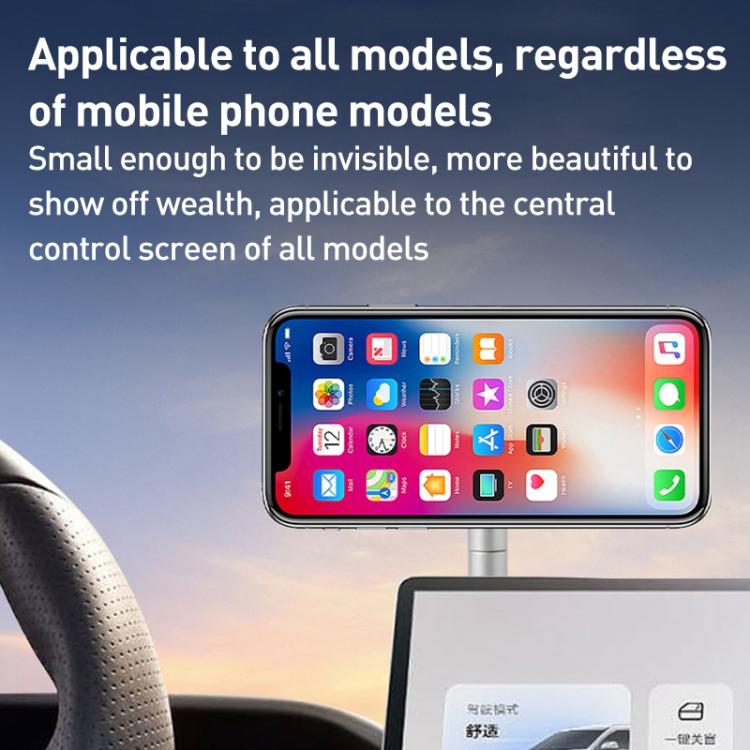 XZK103 Folding Vacuum Adsorption Magnetic Car Phone Holder(Silver) - Universal Car Holders by buy2fix | Online Shopping UK | buy2fix