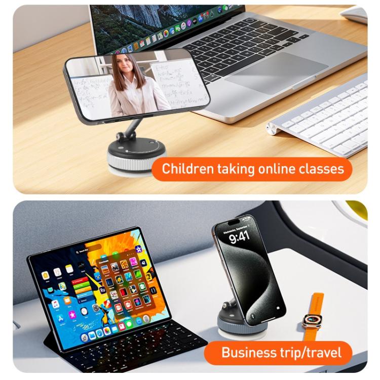 XZK103 Folding Vacuum Adsorption Magnetic Car Phone Holder(Silver) - Universal Car Holders by buy2fix | Online Shopping UK | buy2fix