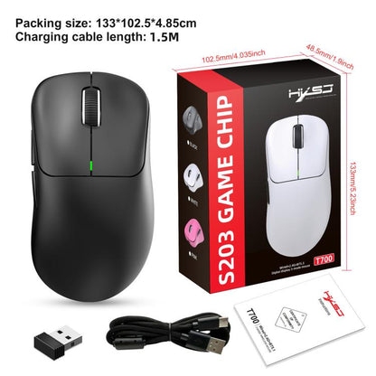 HXSJ T700 Tri-mode Lightweight Wireless Mouse(Black) - Wireless Mice by HXSJ | Online Shopping UK | buy2fix