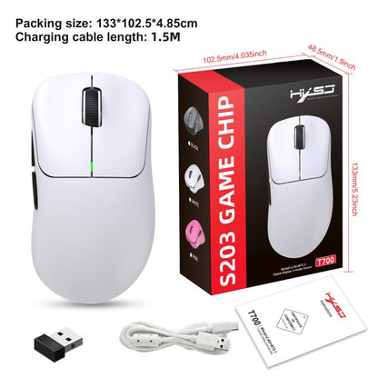 HXSJ T700 Tri-mode Lightweight Wireless Mouse(White) - Wireless Mice by HXSJ | Online Shopping UK | buy2fix