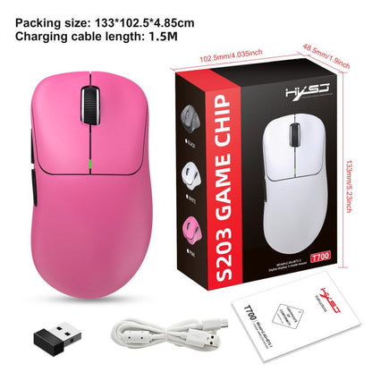 HXSJ T700 Tri-mode Lightweight Wireless Mouse(Pink) - Wireless Mice by HXSJ | Online Shopping UK | buy2fix
