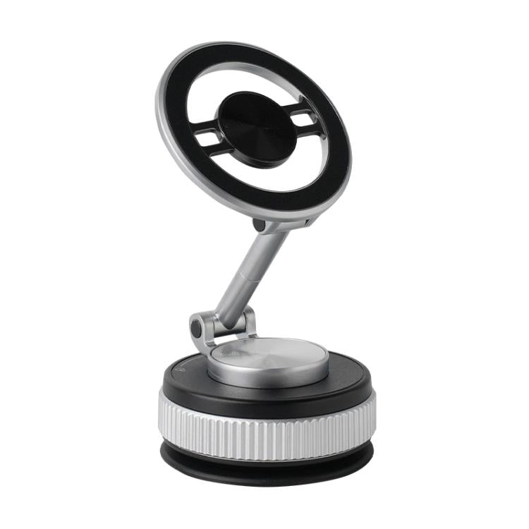 XZK104 2nd Generation Vacuum Adsorption Magnetic Folding Car Phone Holder(Silver D Type) - Universal Car Holders by buy2fix | Online Shopping UK | buy2fix