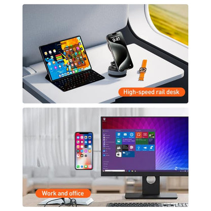 XZK104 2nd Generation Vacuum Adsorption Magnetic Folding Car Phone Holder(Silver C Type) - Universal Car Holders by buy2fix | Online Shopping UK | buy2fix