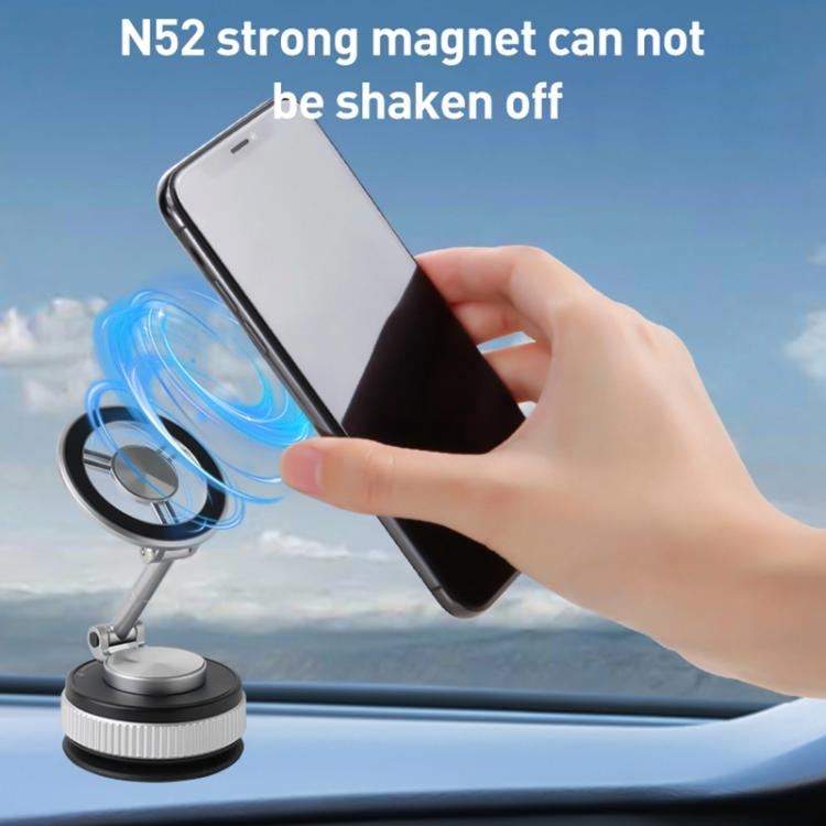 XZK104 2nd Generation Vacuum Adsorption Magnetic Folding Car Phone Holder(Gun Metal A Type) - Universal Car Holders by buy2fix | Online Shopping UK | buy2fix