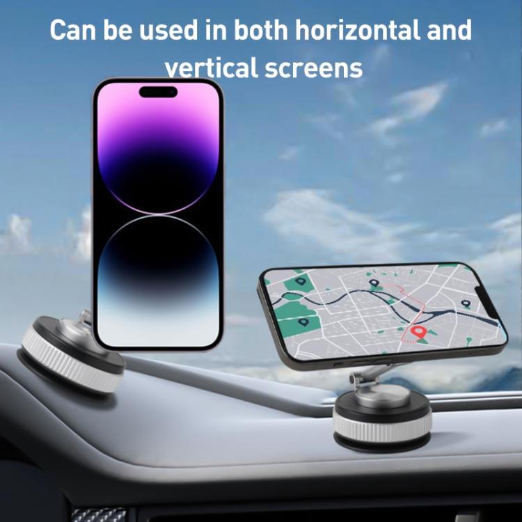 XZK104 2nd Generation Vacuum Adsorption Magnetic Folding Car Phone Holder(Gun Metal B Type) - Universal Car Holders by buy2fix | Online Shopping UK | buy2fix