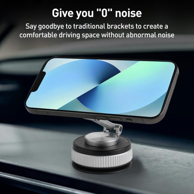 XZK104 2nd Generation Vacuum Adsorption Magnetic Folding Car Phone Holder(Silver C Type) - Universal Car Holders by buy2fix | Online Shopping UK | buy2fix