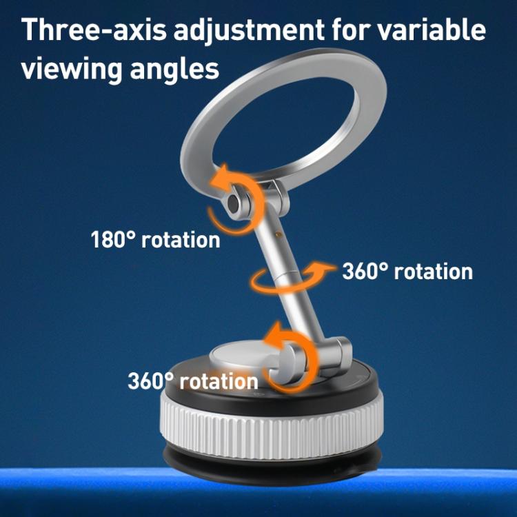XZK104 2nd Generation Vacuum Adsorption Magnetic Folding Car Phone Holder(Gun Metal A Type) - Universal Car Holders by buy2fix | Online Shopping UK | buy2fix