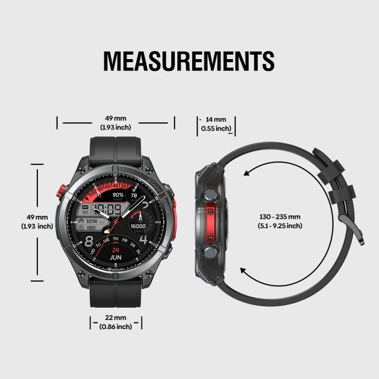Zeblaze Stratos 4 Rugged Outdoor GPS Smart Watch 1.43 inch Screen 5 ATM & IP69K(Black) - Smart Watches by Zeblaze | Online Shopping UK | buy2fix