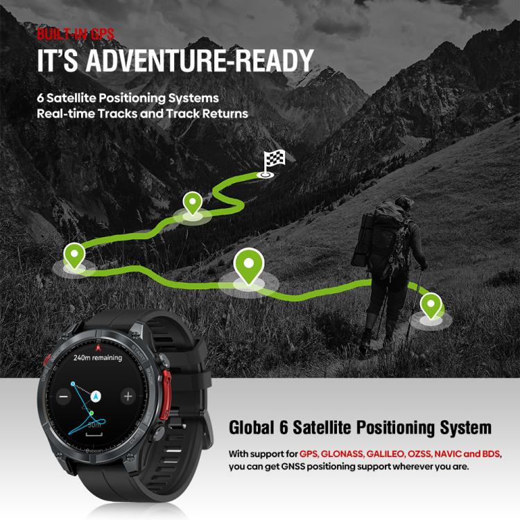 Zeblaze Stratos 4 Rugged Outdoor GPS Smart Watch 1.43 inch Screen 5 ATM & IP69K(Orange) - Smart Watches by Zeblaze | Online Shopping UK | buy2fix