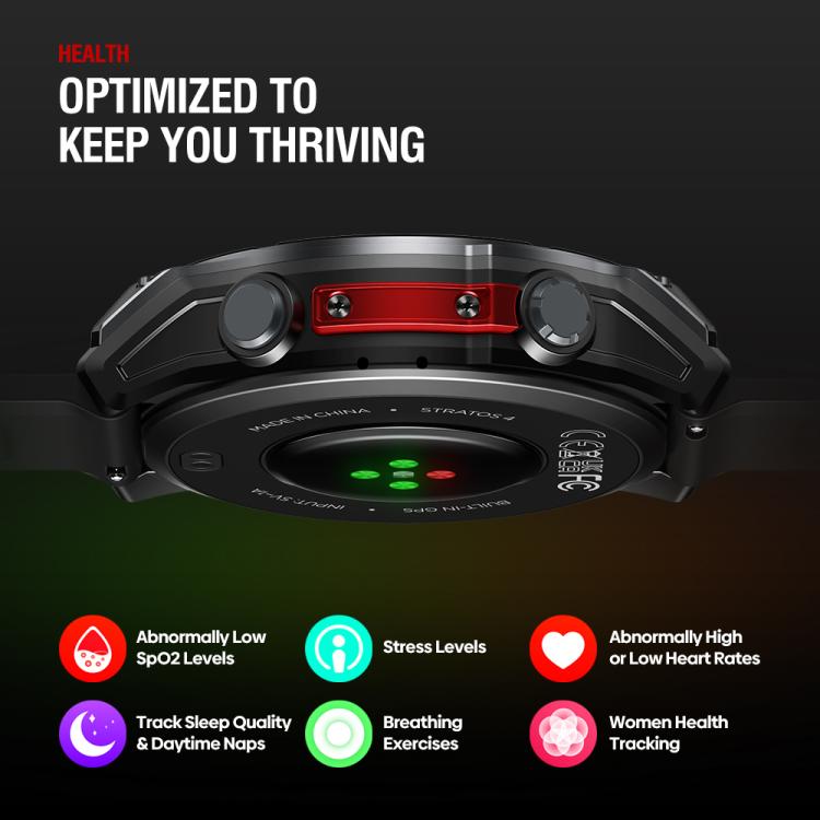 Zeblaze Stratos 4 Rugged Outdoor GPS Smart Watch 1.43 inch Screen 5 ATM & IP69K(Black) - Smart Watches by Zeblaze | Online Shopping UK | buy2fix