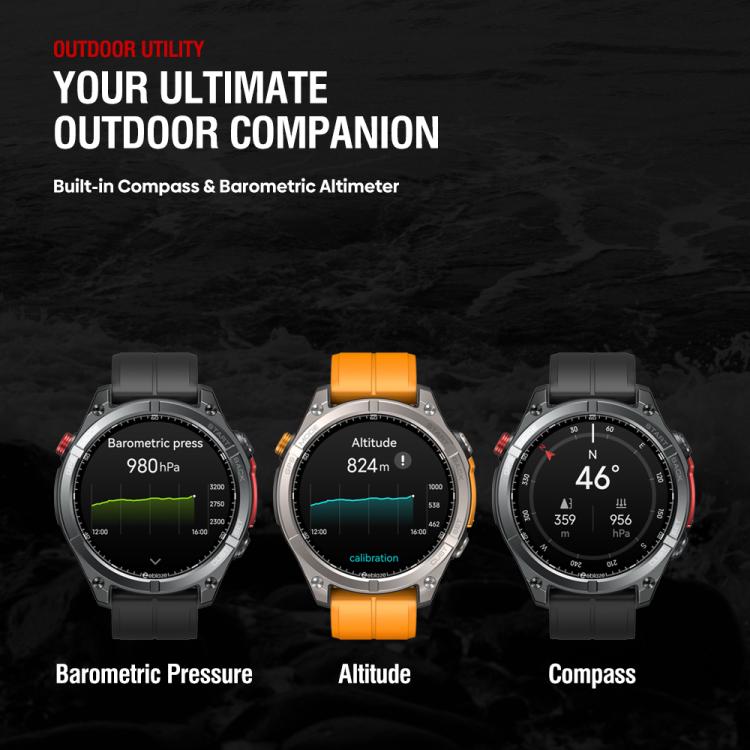 Zeblaze Stratos 4 Rugged Outdoor GPS Smart Watch 1.43 inch Screen 5 ATM & IP69K(Black) - Smart Watches by Zeblaze | Online Shopping UK | buy2fix