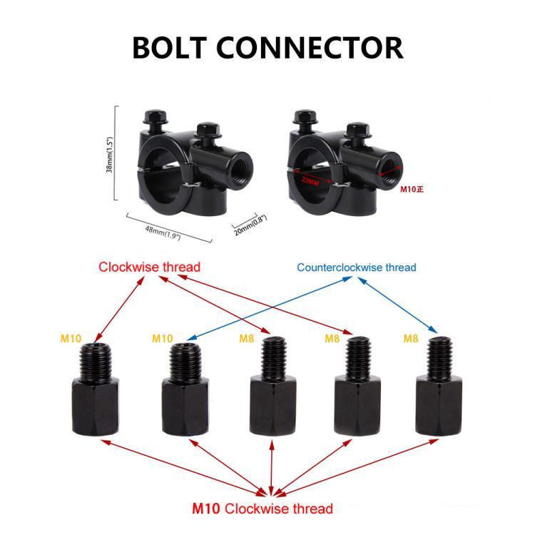 Universal ATV Round Foldable Rearview Mirror Reflective Mirror(Black) - Side Mirrors by buy2fix | Online Shopping UK | buy2fix
