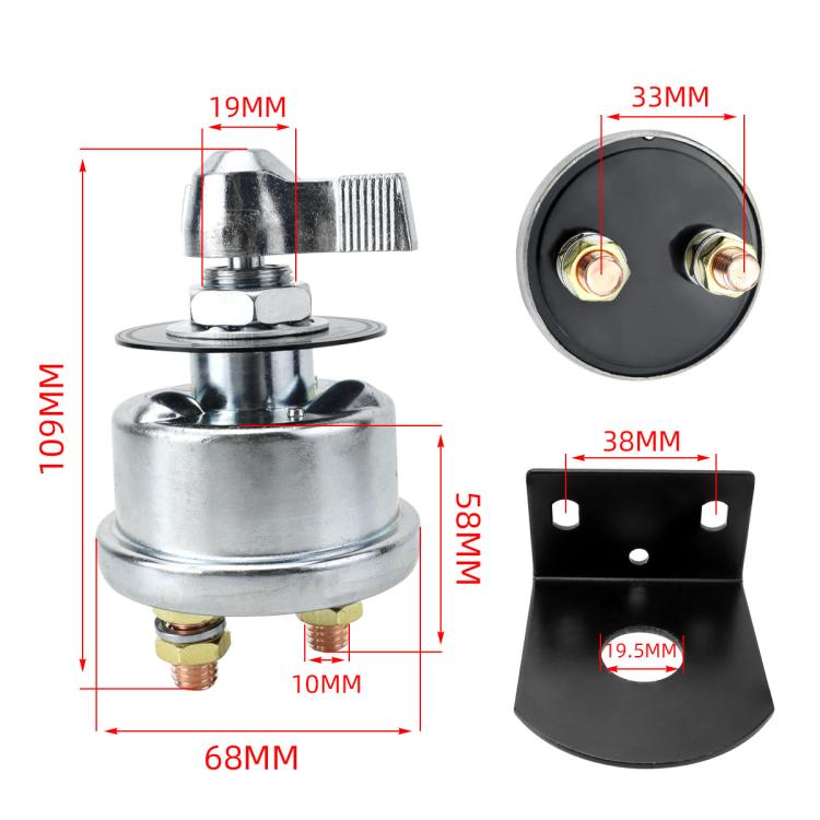 12-24V 200A High Current Battery Disconnect Switch with Bracket(Silver Handle) - Car Switches by buy2fix | Online Shopping UK | buy2fix