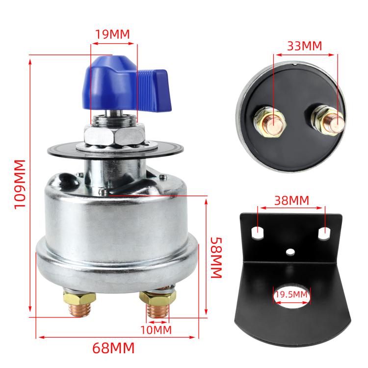 12-24V 200A High Current Battery Disconnect Switch with Bracket(Blue Handle) - Car Switches by buy2fix | Online Shopping UK | buy2fix