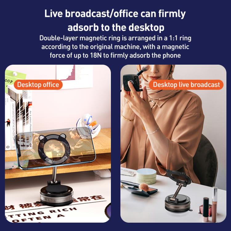 J33 Vacuum Adsorption Magnetic Car Phone Holder(Black) - Universal Car Holders by buy2fix | Online Shopping UK | buy2fix