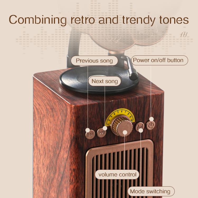 H3 Morning Glory Retro Wireless Bluetooth Speaker(Brown) - Desktop Speaker by buy2fix | Online Shopping UK | buy2fix