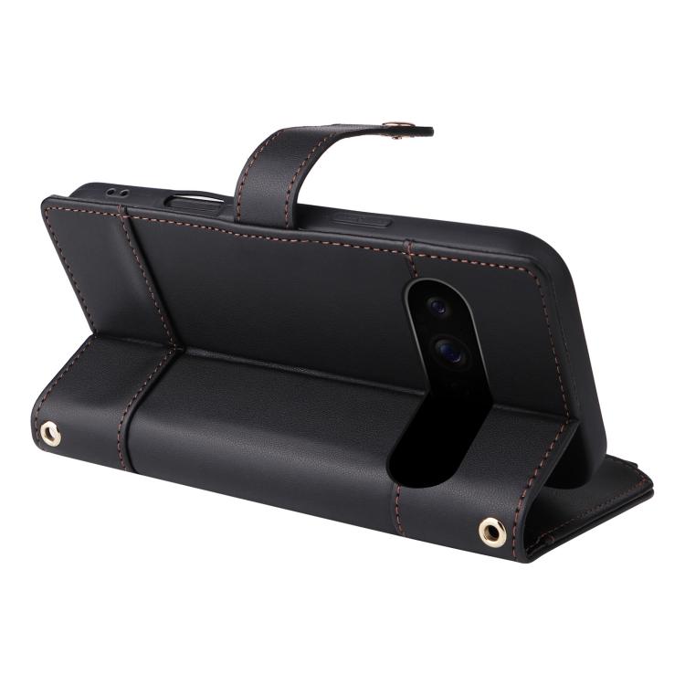 For Google Pixel 10 Pro XL Crossbody Strap RFID Blocking Zipper Wallet Leather Phone Case(Black) - Google Cases by buy2fix | Online Shopping UK | buy2fix