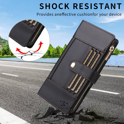 For Google Pixel 10 Pro XL Crossbody Strap RFID Blocking Zipper Wallet Leather Phone Case(Black) - Google Cases by buy2fix | Online Shopping UK | buy2fix