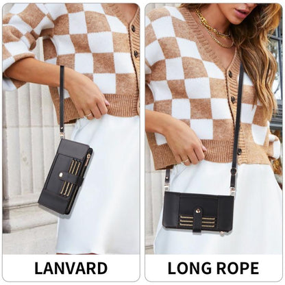 For Google Pixel 10 Pro XL Crossbody Strap RFID Blocking Zipper Wallet Leather Phone Case(Black) - Google Cases by buy2fix | Online Shopping UK | buy2fix