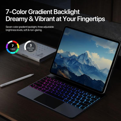 For iPad Air 11 2025 / iPad Pro 11 2022 DUX DUCIS MK Pro Series Floating Magnetic Keyboard Tablet Leather Case(Black) - For iPad Air by DUX DUCIS | Online Shopping UK | buy2fix