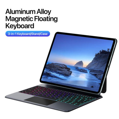 For iPad Air 13 2025 / iPad Pro 12.9 2022 DUX DUCIS MK Pro Series Floating Magnetic Keyboard Tablet Leather Case(Black) - For iPad Pro by DUX DUCIS | Online Shopping UK | buy2fix