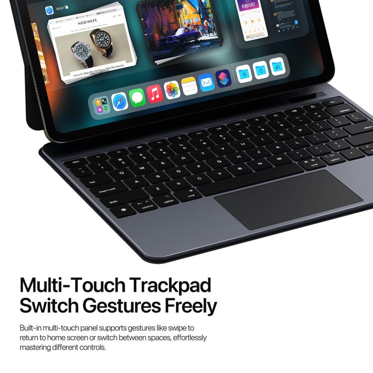 For iPad Air 13 2025 / iPad Pro 12.9 2022 DUX DUCIS MK Pro Series Floating Magnetic Keyboard Tablet Leather Case(Black) - For iPad Pro by DUX DUCIS | Online Shopping UK | buy2fix