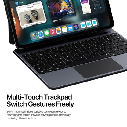 For iPad Air 13 2025 / iPad Pro 12.9 2022 DUX DUCIS MK Pro Series Floating Magnetic Keyboard Tablet Leather Case(Black) - For iPad Pro by DUX DUCIS | Online Shopping UK | buy2fix