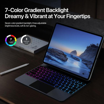 For iPad Air 13 2025 / iPad Pro 12.9 2022 DUX DUCIS MK Pro Series Floating Magnetic Keyboard Tablet Leather Case(Black) - For iPad Pro by DUX DUCIS | Online Shopping UK | buy2fix