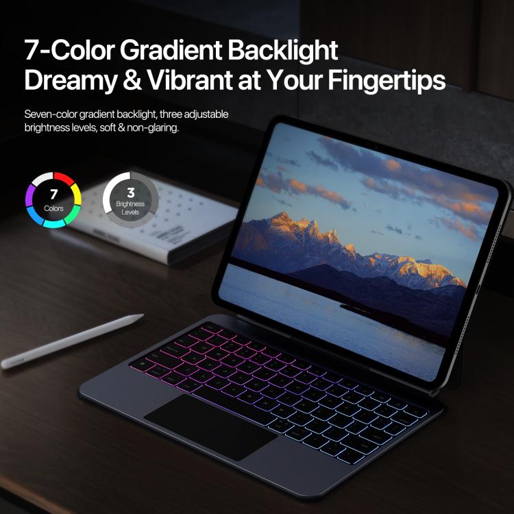 For iPad Pro 11 2024 DUX DUCIS MK Pro Series Floating Magnetic Keyboard Tablet Leather Case(Black) - For iPad Pro by DUX DUCIS | Online Shopping UK | buy2fix