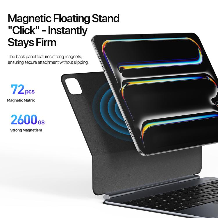 For iPad Pro 13 2024 DUX DUCIS MK Pro Series Floating Magnetic Keyboard Tablet Leather Case(Black) - For iPad Pro by DUX DUCIS | Online Shopping UK | buy2fix