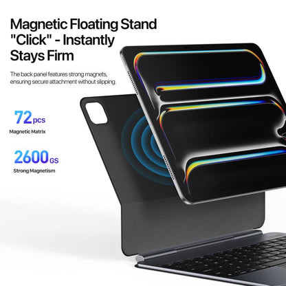 For iPad Pro 13 2024 DUX DUCIS MK Pro Series Floating Magnetic Keyboard Tablet Leather Case(Black) - For iPad Pro by DUX DUCIS | Online Shopping UK | buy2fix