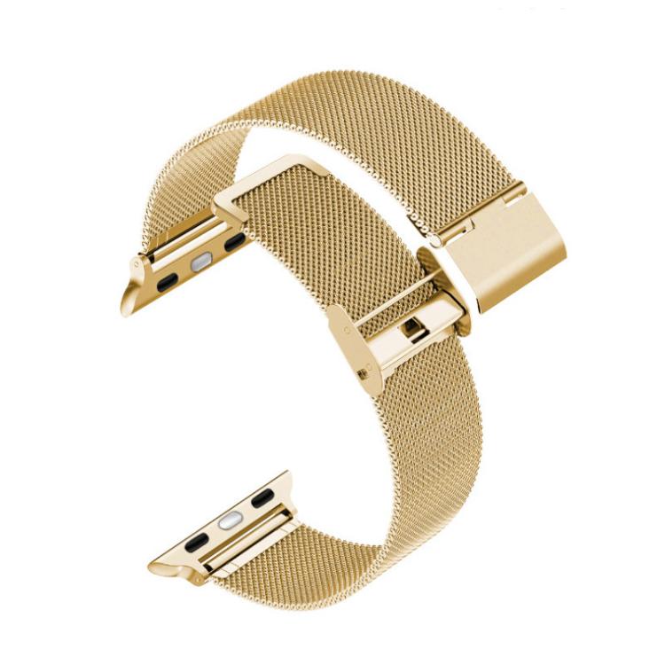 For Apple Watch 42 / 44 / 45 / 46 / 49mm xDfind Milanese Buckle Metal Watch Band(Gold) - Watch Bands by xDfind | Online Shopping UK | buy2fix