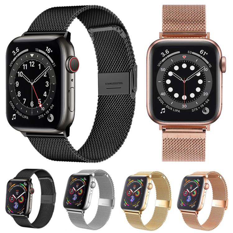 For Apple Watch 42 / 44 / 45 / 46 / 49mm xDfind Milanese Buckle Metal Watch Band(Gold) - Watch Bands by xDfind | Online Shopping UK | buy2fix