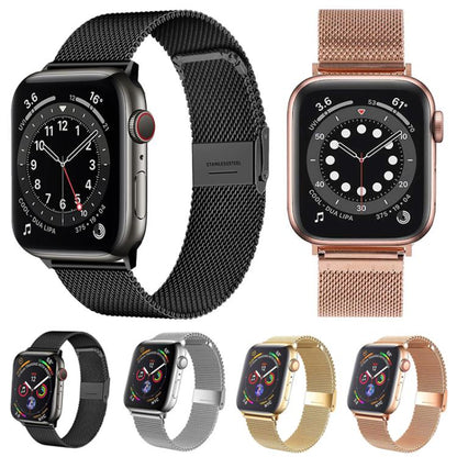 For Apple Watch 42 / 44 / 45 / 46 / 49mm xDfind Milanese Buckle Metal Watch Band(Gold) - Watch Bands by xDfind | Online Shopping UK | buy2fix