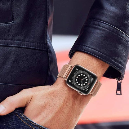 For Apple Watch 42 / 44 / 45 / 46 / 49mm xDfind Milanese Buckle Metal Watch Band(Gold) - Watch Bands by xDfind | Online Shopping UK | buy2fix